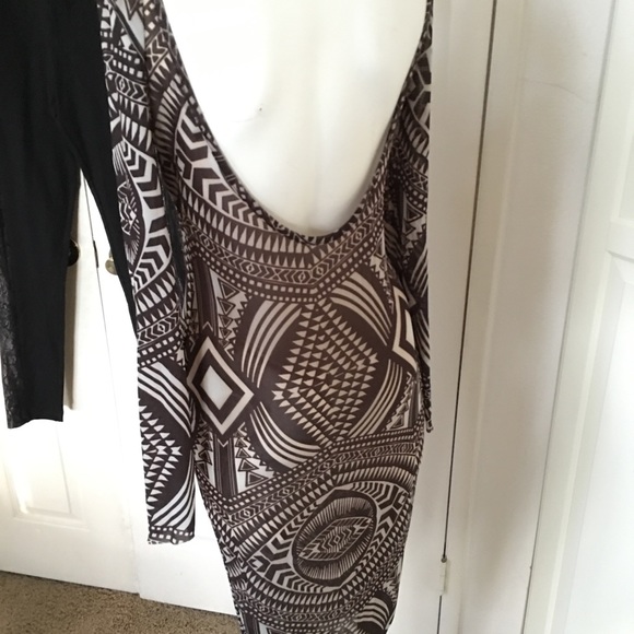 💜 MISSGUIDED FITTED LOW BACK MIDI PRINT DRESS💜 COVER UP - Picture 2 of 6